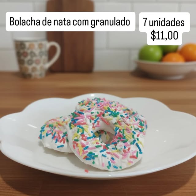 Bolacha de nata com granulado