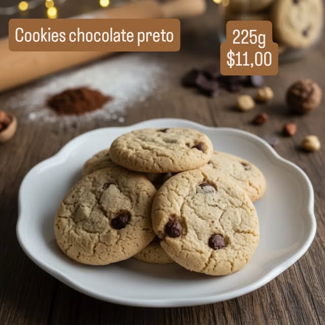 Cookies de chocolate preto